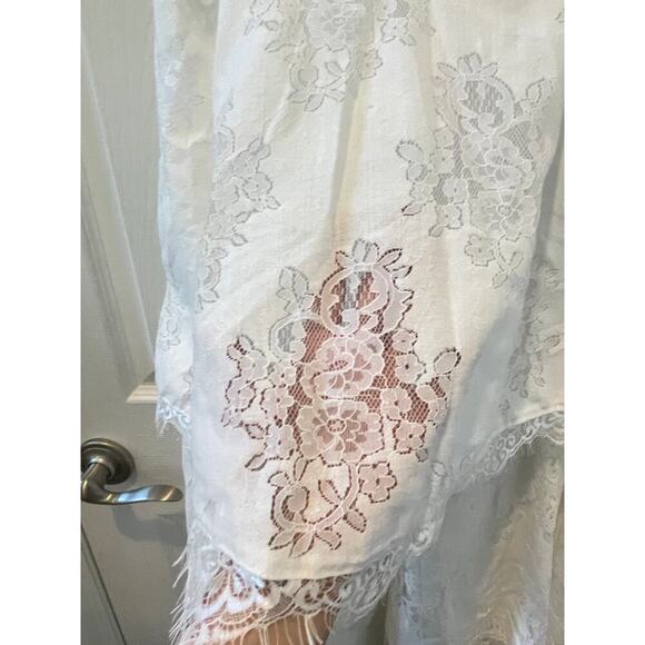 Premier Amour White Lace Tiered V-Neck Maxi Dress Sz 6 #342 - Picture 5 of 6